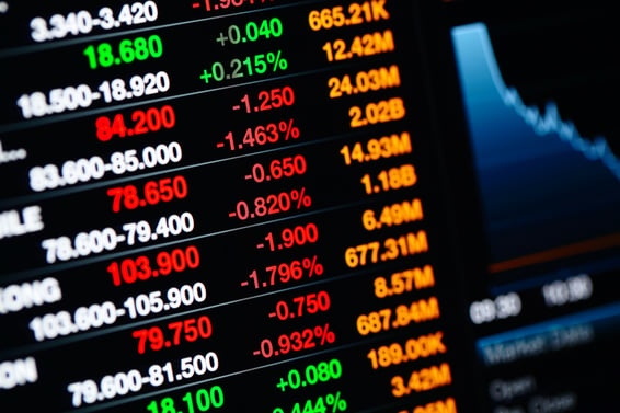 Stock market data on LED display-1